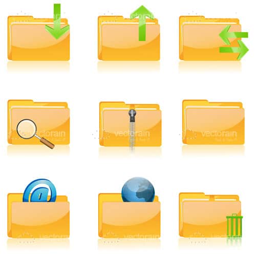 Computer Folders and Functions Icon Set
